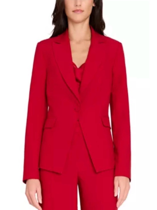 Tahari ASL Pants - Tahari ASL Red Women's Tailored Pantsuit